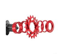 Belnotelt Roue libre à vitesse unique pour VTT et vélos à pignon fixe, pignon en alliage d'aluminium 16T 18T avec entretoises et anneau de verrouillage, kit de conversion prêt à l'emploi (rouge-16T)