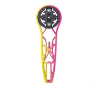 Belnotelt Support d'ordinateur de vélo en métal imprimé 3D avec support d'éclairage pour appareil photo, support d'extension de guidon de vélo ultra léger 26 g pour Garmin-Wahoo-iGPSPORT (Jaune-rose)