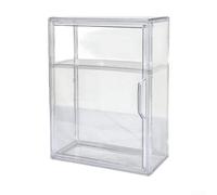 Belnotelt Vitrine en acrylique à 2 niveaux avec séparateur amovible, boîte transparente empilable avec porte magnétique pour rangement d'objets de collection (1 séparateur)