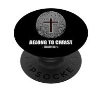 Belong to Christ Faith Fingerprint Cross Isaiah 43:1 PopSockets PopGrip Adhésif