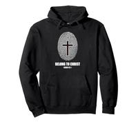 Belong to Christ Faith Fingerprint Cross Isaiah 43:1 Sweat à Capuche