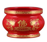 BeLongsYou Brûleur D'encens Brûleur D'encens Chinois Brûleur D'encens en Céramique pour Guanyin Dieu de la Richesse Décoration de la Maison Bol À Trésor Chinois Poterie,4in