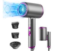 BelonLink Seche Cheveux Professionnel, 2400W Sèche-Cheveux Pliable, Ionique Sèche-cheveux 2 Chauffage/3 Vitesses, 3 Accessoires Diffuseur, Buse, Peigne, pour Salon, Domicile, Voyage