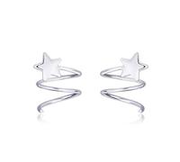 Belons Boucles d'oreilles en forme de spirale en argent sterling 925 en forme d'étoile/cœur/avion en papier pour femmes et filles, Argent sterling
