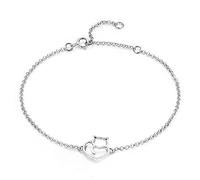 Belons Bracelet à breloques pour femme en argent sterling 925 et oxyde de zirconium Motif chat et planète, 8.3 inch, Argent sterling, Oxyde de zirconium