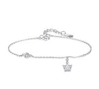 Belons Bracelet pour femme en argent sterling 925 avec zircons - Couronne - Bracelet pour fille - Bracelet pour enfant
