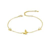 Belons Bracelet pour femme en argent sterling 925 et oxyde de zirconium - Bracelet à breloques pour filles et enfants - Argenté/doré, Argent sterling Zircone cubique