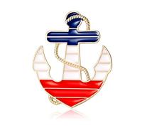 Belons Broche ancre en alliage - Broche pour costume, collier, banquet, sac à main, pendentif, bijou cadeau pour femmes, filles, hommes, garçons, Métal