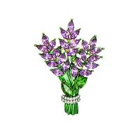 Belons Broche en forme de fleur de lilas avec strass - Violet, Métal Strass Métal Cristal Strass, Cristal