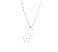 Belons Collier avec pendentif chat mignon en argent sterling 925 réglable pour filles, femmes, enfants