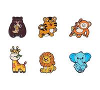 Belons Ensemble de broches en alliage avec broche en forme de tigre, lion, singe, éléphant, girraffe, ours, emblème, collier, épingle de sécurité, décoration de sac, pendentif pour femmes, filles