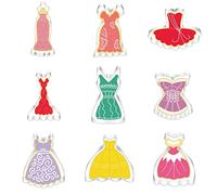 Belons Lot de 9 emporte-pièces en forme de robe de mariée - En acier inoxydable - Pour fondant, décoration de gâteau, glaçage, pâtisserie, pâte à sucre