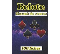 belote carnet de score: carnet de 100 fiches | règles incluses |