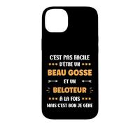 Belote Super Beloteur Humour Beau Gosse Beloteur Coque pour iPhone 14 Plus