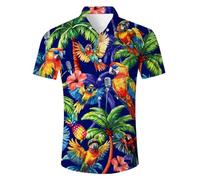 Belovecol Chemise pour Homme Motif Floral Chant Perroquet Chemise pour Homme Chemise décontractée pour Regular Fit M