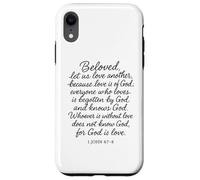 Beloved Let Us Love One Another 1 John 4 7 8 Verse biblique Coque pour iPhone XR