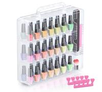 Beloving Organiseur de Vernis à Ongles, Support Transparent pour 48 flacons de Vernis à Ongles avec séparateur réglable, Rangement Double Face pour Vernis à Ongles Gel