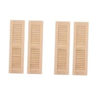BELOWSYALER 1/12 Stores miniatures pour maison de poupée - Volets en bois réalistes pour petite fenêtre - Installation facile - Accessoires d'affichage de scène