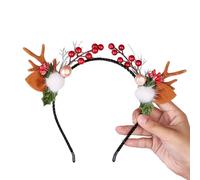 BELOWSYALER Accessoires de fête de Noël - Serre-tête en bois de renne - Accessoires de vacances - Bandeau mignon pour fête de famille