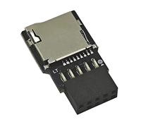 BELOWSYALER Adaptateur Hub USB 2.0 9 broches intégré dans un seul emplacement pour carte TF pour extension de stockage d'ordinateur, accessoire d'ordinateur de bureau