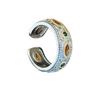 BELOWSYALER Bagues ouvertes géométriques vintage en alliage délicat pour les amateurs de mode Maneater Eye Stone Open Rings, One Size, Comme décrit, Comme décrit.