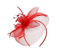 BELOWSYALER Bibi à plumes pour femme - Serre-tête en tulle pour cocktail, fête de thé, événement Derby