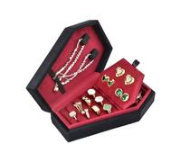 BELOWSYALER Boîtes de Rangement,boîte à Bijoux Gothique en Forme de Cercueil,Anneaux en Velours élégants,boîte Ras du Cou,Organisateur de Bijoux d'halloween,décorations pour Filles