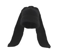 BELOWSYALER Bonnet tricoté à Oreilles de Lapin pour Femme,Adolescentes et Filles,Chapeau tricoté avec Oreilles de Lapin Longues,Chapeau Chaud d'hiver,Casquette tête de Mort,Jolie Coiffure de fête