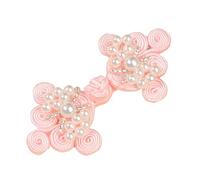BELOWSYALER Bouton Satin Décoré Perles Dorées pour Costume Oriental Chinois Mode Couture Accessoires