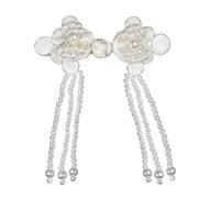 BELOWSYALER Bouton Satin Décoré Perles Dorées pour Costume Oriental Chinois Mode Couture Accessoires