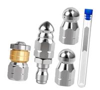 BELOWSYALER Buse de jet d'égout robuste en acier inoxydable pour le nettoyage des canalisations sur les nettoyeurs haute pression manipulant la buse de nettoyeur haute pression 5000 PSI