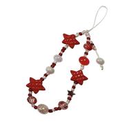 BELOWSYALER Chaîne accrocheuse en PVC avec perles en forme d'étoile pour femmes et filles, sangle de téléphone, bijou résistant aux chutes, accessoire de téléphone tendance