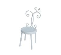 BELOWSYALER Chaise miniature à dossier en fer à l'échelle 1/12 - Design antique - En alliage - Meubles pour maisons de poupée - Affichage et collection