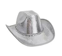 BELOWSYALER Chapeau de fête Western Styles avec paillettes scintillantes - Chapeau de costume de cosplay populaire pour adultes et adolescents - Casquette de cowboy étincelante