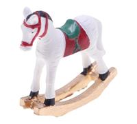 BELOWSYALER Cheval de Noël miniature sculpté à la main - Décoration sûre pour maisons de poupées
