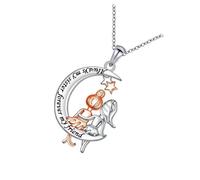 BELOWSYALER Collier avec pendentif délicat en forme de cœur et lune - Symbole d'arbre de vie - Chaîne réglable - Cadeau idéal pour la fête des mères, un anniversaire, une maman, taille unique, Comme