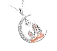 BELOWSYALER Collier avec pendentif délicat en forme de cœur et lune - Symbole d'arbre de vie - Chaîne réglable - Cadeau idéal pour la fête des mères, un anniversaire, une maman, taille unique, Comme
