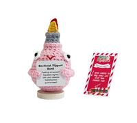 BELOWSYALER Décoration de sapin de Noël faite à la main au crochet pour une utilisation automobile, livrée avec un tampon parfumé et une carte, cadeau festif idéal pour maman