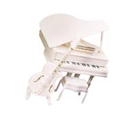 BELOWSYALER Dollhouses Ensemble de salle de musique miniature avec piano, violoncelle et tabouret en bois pour instruments de musique