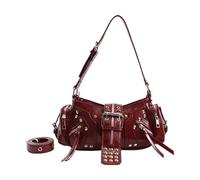 BELOWSYALER Élégant sac à main en polyuréthane avec sac à bandoulière accrocheur avec clous décoratifs, sac à bandoulière compact pour un usage quotidien sous les bras, a