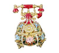BELOWSYALER Élégante boîte à bijoux en forme de téléphone fabriquée à la main - Décoration d'intérieur - Texture métallique - Convient pour le rangement de bagues, colliers, planificateurs de bijoux