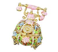 BELOWSYALER Élégante boîte à bijoux en forme de téléphone fabriquée à la main - Décoration d'intérieur - Texture métallique - Convient pour le rangement de bagues, colliers, planificateurs de bijoux