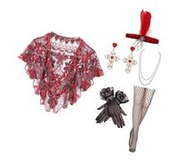 BELOWSYALER Ensemble complet d'accessoires 6 en 1 années 20 avec châle à paillettes et ensemble de bijoux pour célébrations des années folles