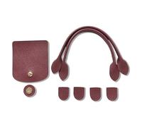 BELOWSYALER Ensemble d'accessoires pour sac patchwork au crochet avec fermeture et composants amovibles en plusieurs couleurs, bordeaux, One Size