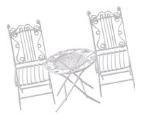 BELOWSYALER Ensemble table et chaise miniatures 3 en 1 en fer pour maisons de poupée 1/12 décorations, projets d'artisanat et accessoires de présentation de jardin