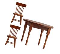 BELOWSYALER Ensemble table et chaises miniatures en bois 1/12 pour maisons de poupées, salle à manger, décoration de projet d'artisanat
