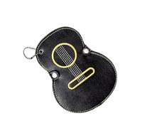 BELOWSYALER Étui porte-clés en forme de guitare - Sac de rangement pour médiators de guitare - En cuir synthétique - Cadeau pour guitariste, Noir