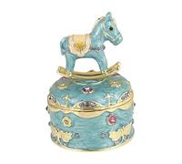 BELOWSYALER Exquise boîte à bijoux miniature émaillée en forme de cheval avec strass étincelants pour bagues, colliers, décorations d'intérieur, décoration artistique, présentoir de bijoux