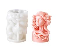 BELOWSYALER Forme Décorative Cheveux Ondulés Portrait Motif Silicone Souple | Transfert de détails floraux, démoulage adapté aux débutants, fourniture d'affichage de studio