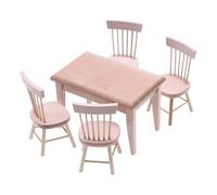 BELOWSYALER Handcrafts Ensemble table et chaise miniatures en bois pour maisons de poupée Accessoire de présentation
